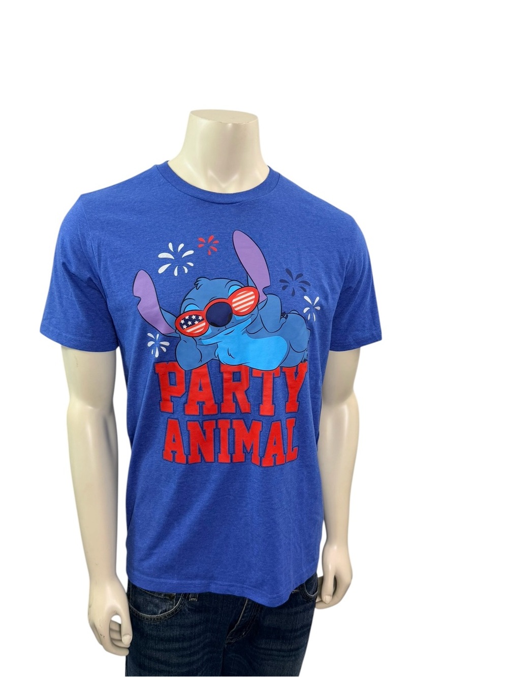 Disney Men’s Size M 38/40 Short Sleeve LILO And Stitch 4th Of July Patriotic Tet - Picture 2 of 5